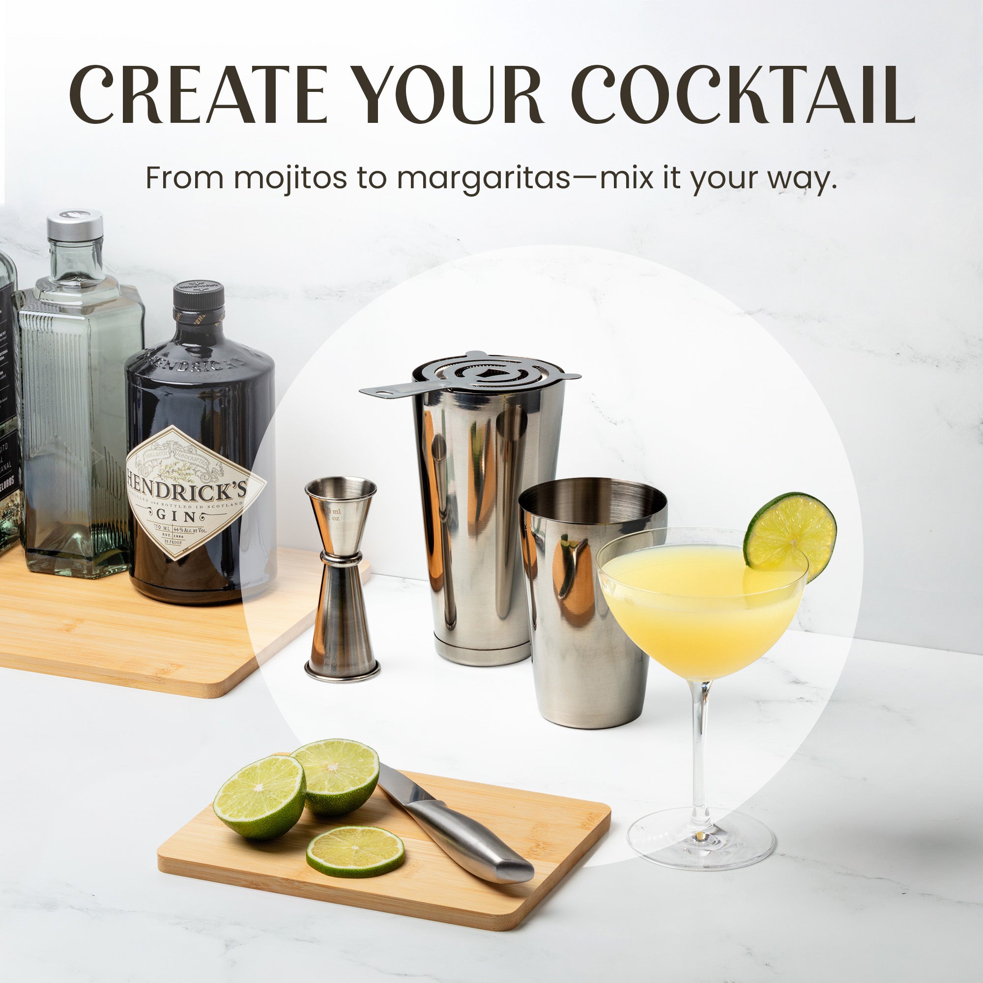Professional 4-Piece Cocktail Shaker Set for Bartenders and Home Mixology by Mixology & Craft