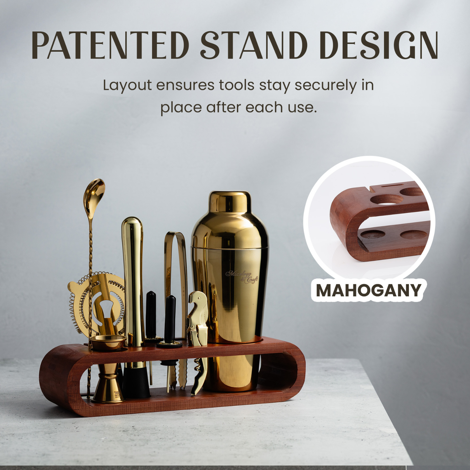 Patented Bar Tool Stand Keeps Accessories Neatly in Place by Mixology & Craft