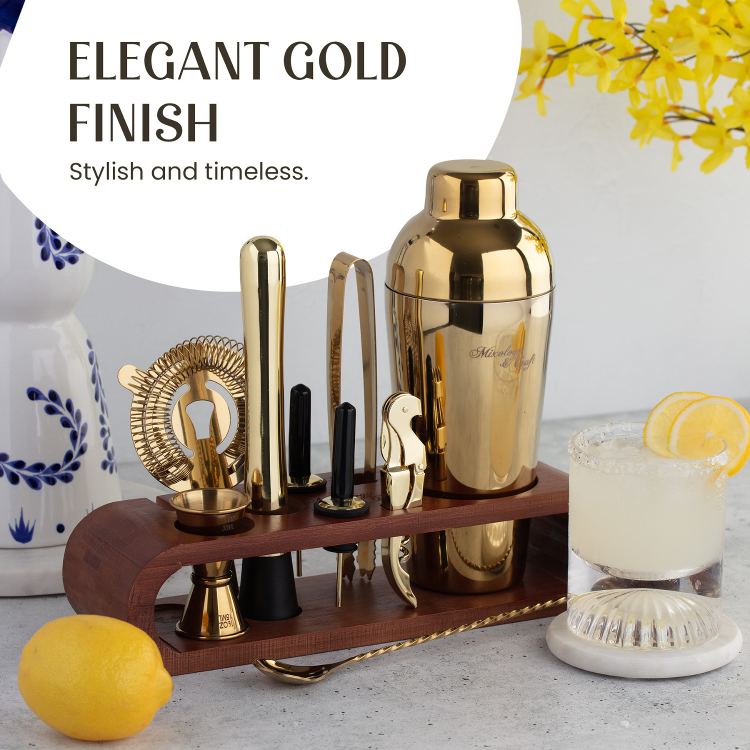 Sophisticated Gold Cocktail Kit for Timeless Bar Setup by Mixology & Craft