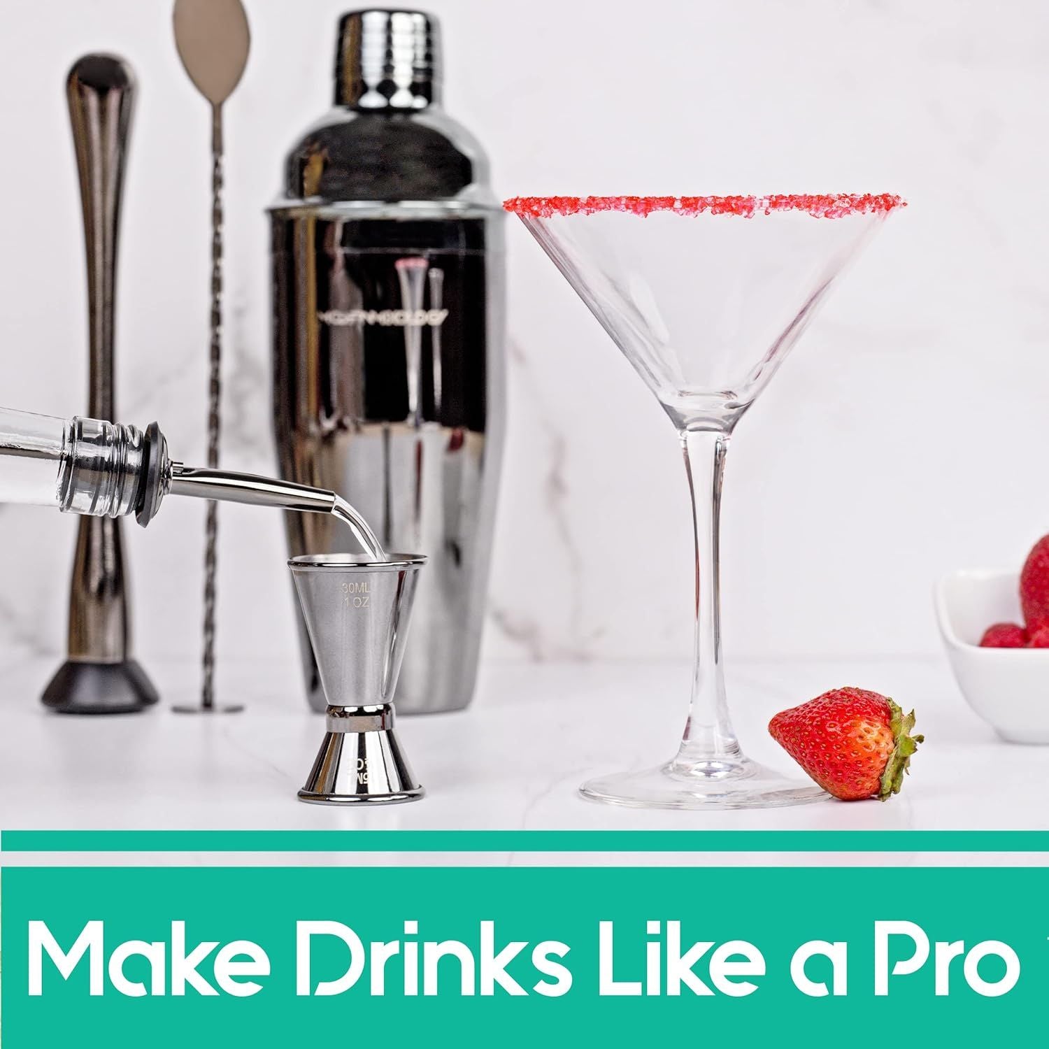 Make Drinks Like a Pro – Professional Cocktail Shaker Kit for Home Bartenders by Mixology & Craft