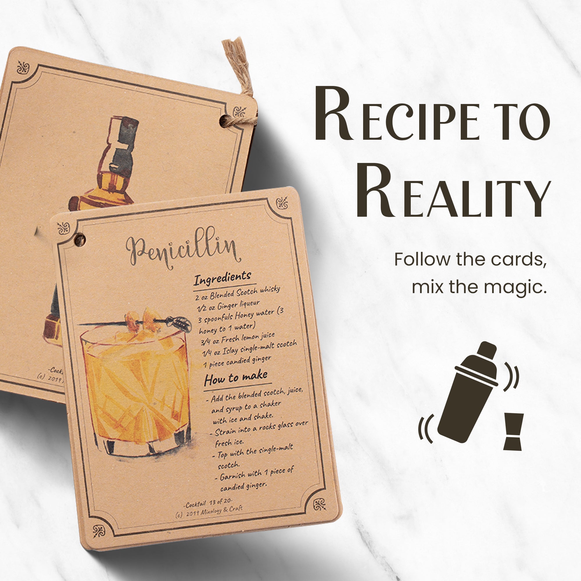 Cocktail Shaker Set With Exclusive Bonus Recipe Cards For Fun Drink Making by Mixology & Craft