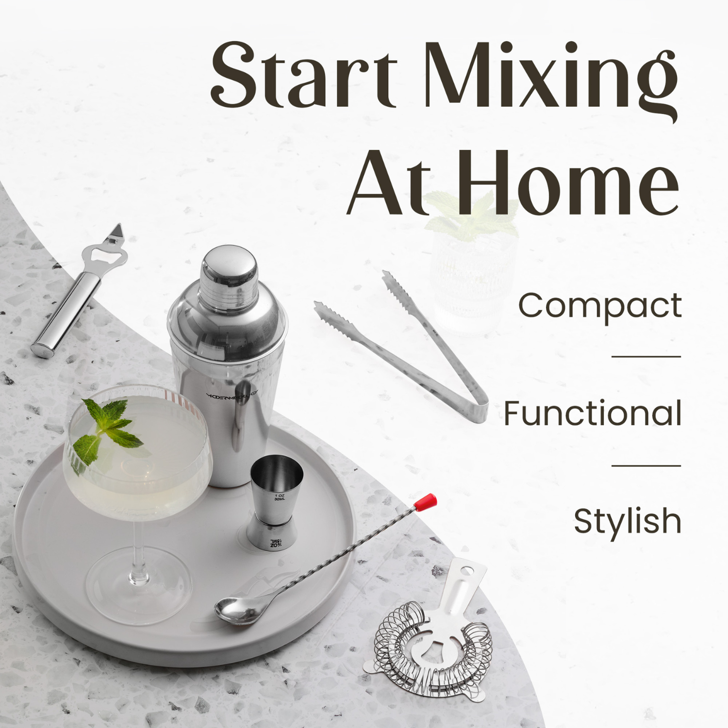 Compact and Stylish Bartender Kit – Start Mixing at Home with Ease by Modern Mixology