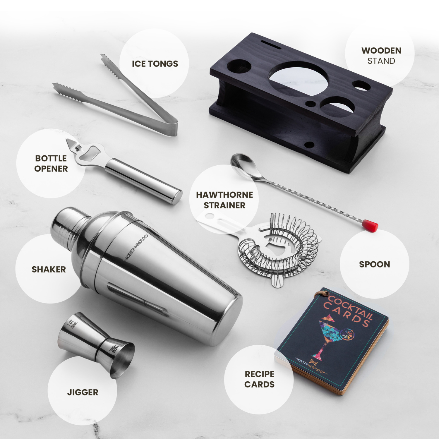 High-Quality Bartending Tools Set for Cocktails by Modern Mixology