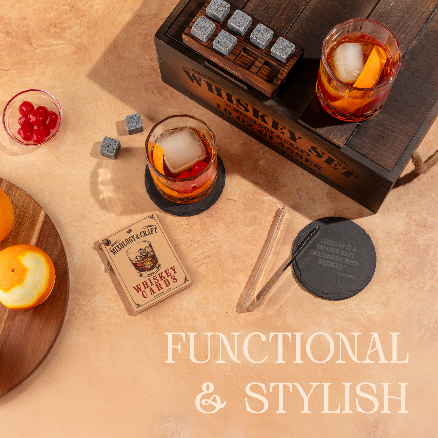 Functional and Stylish Whiskey Gift Set by Mixology & Craft
