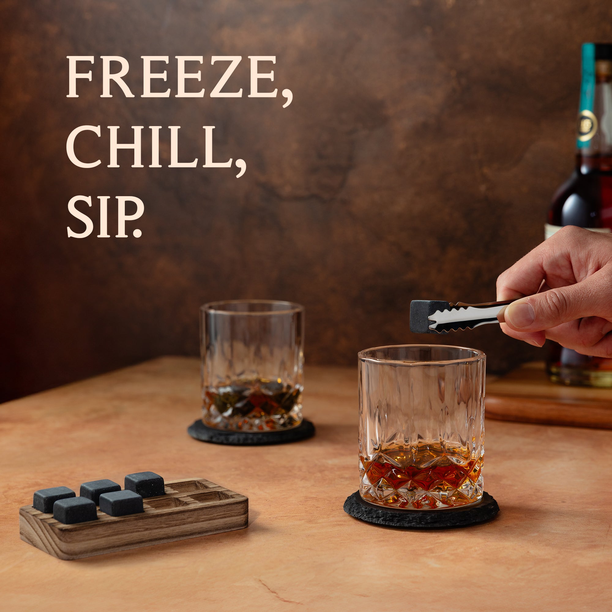 Chill Your Whiskey Perfectly with Granite Stones and Sip in Style by Mixology & Craft