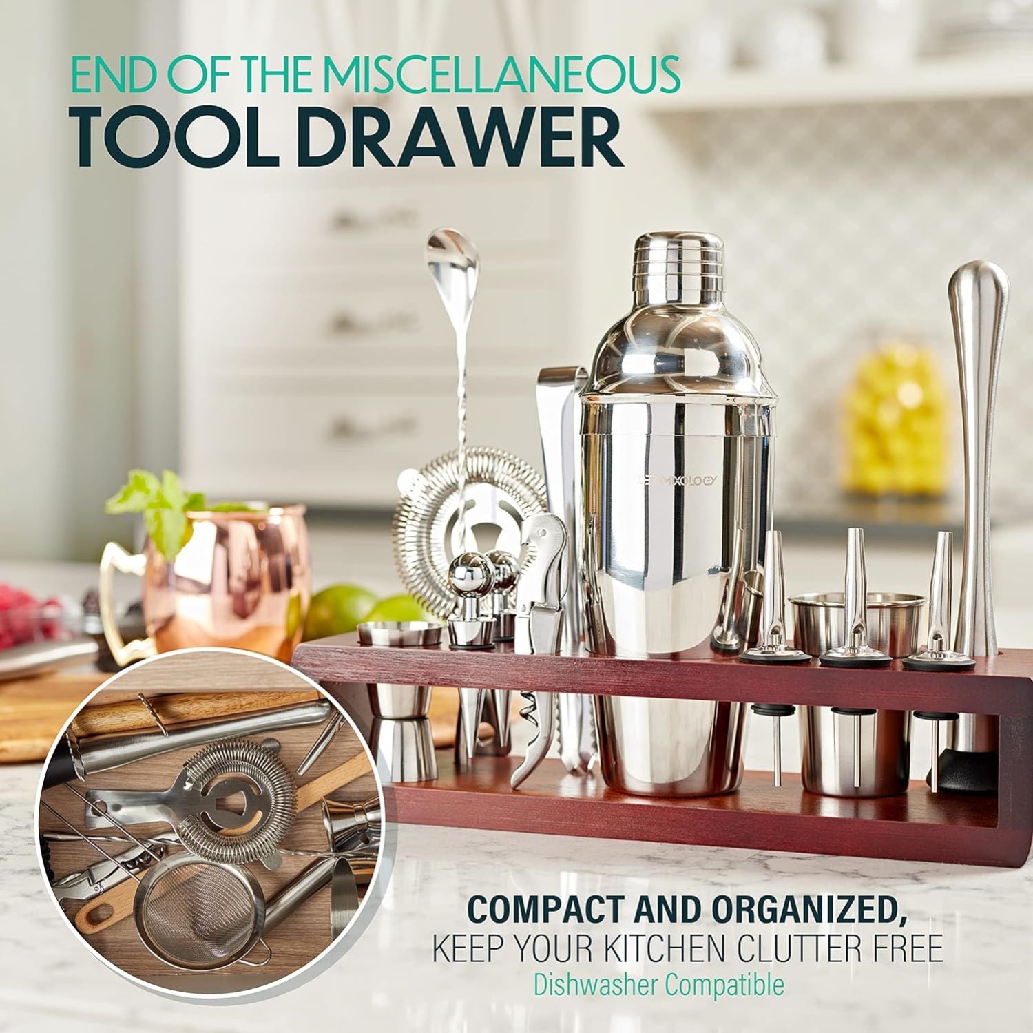 Compact Organized Bar Set Keeps Kitchen Clutter-Free by Mixology & Craft