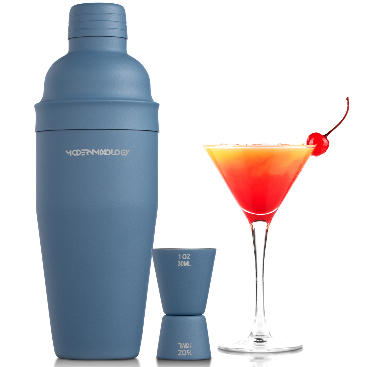 Cocktail Shaker Set - 2 Piece - Matte Navy Blue by Modern Mixology