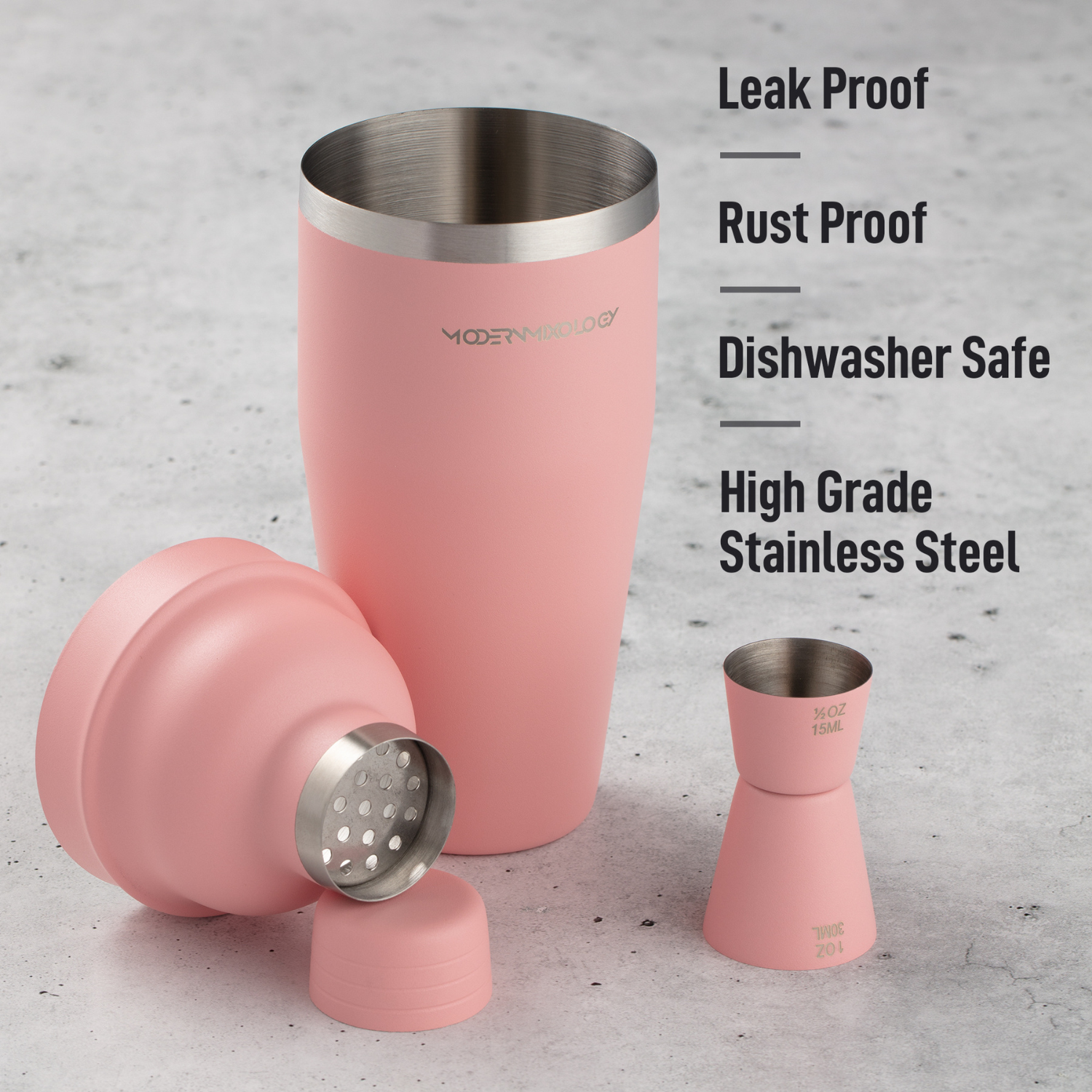 Premium Cocktail Shaker, Leak-Proof and Rust-Resistant by Modern Mixology