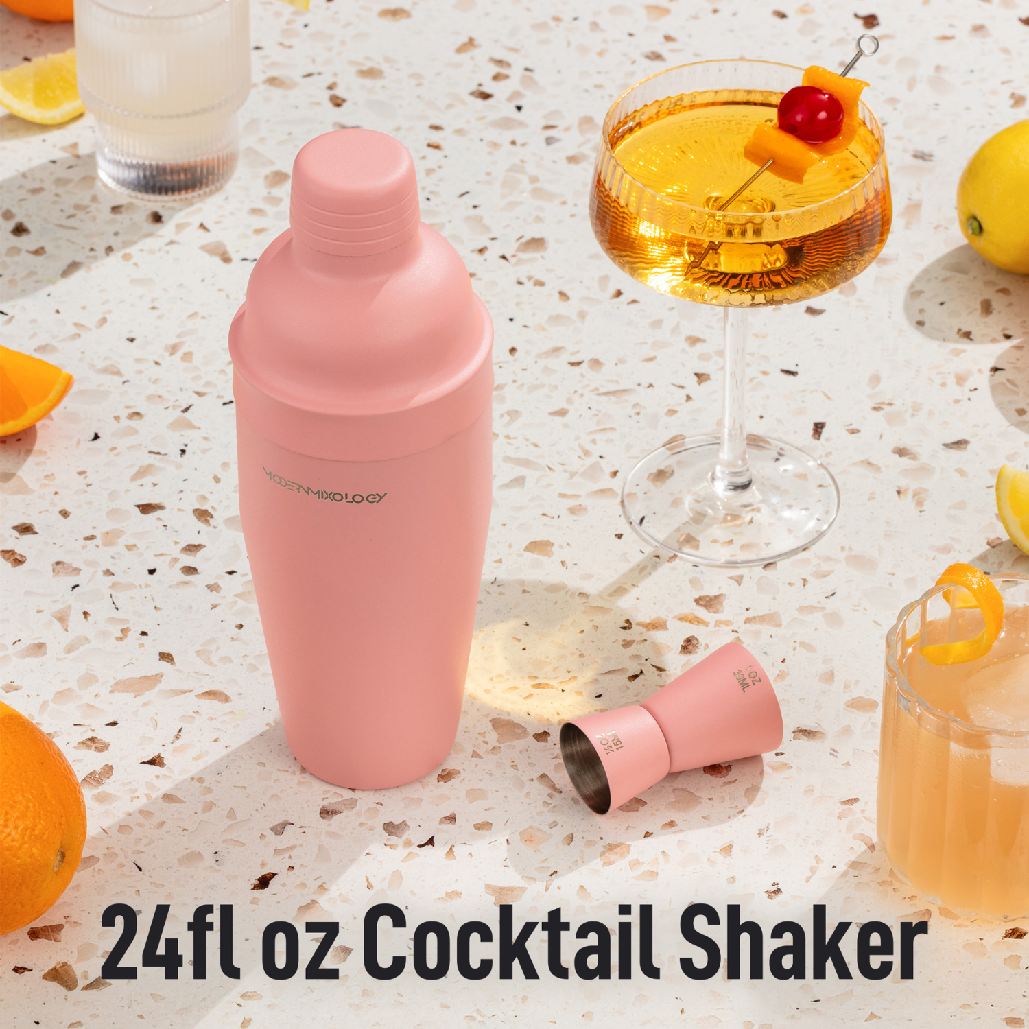 Durable 24 fl oz Cocktail Shaker in Matte Finish by Modern Mixology