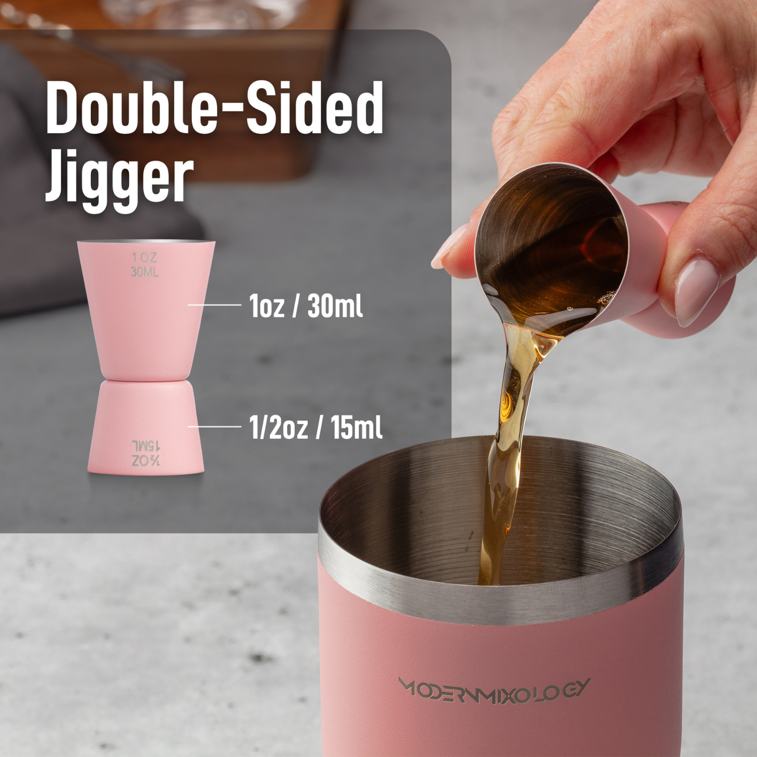Double Sided Jigger For Precise Cocktail Measurements by Modern Mixology