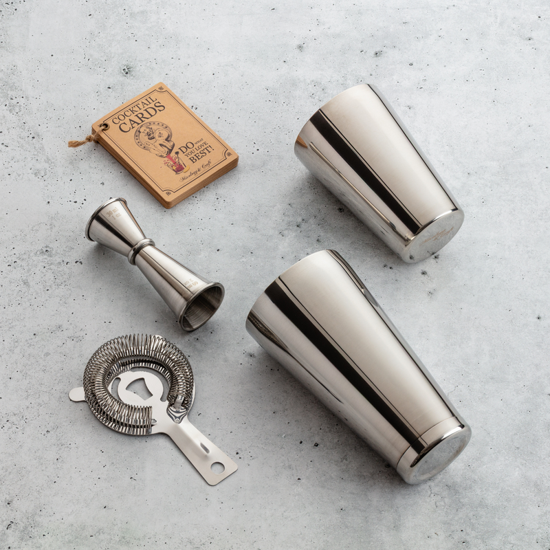 Professional 4-Piece Cocktail Shaker Set for Bartenders and Home Mixology by Mixology & Craft