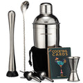 Portable 8-Piece Cocktail Shaker Set  Silver with Velvet Bag by Mixology & Craft