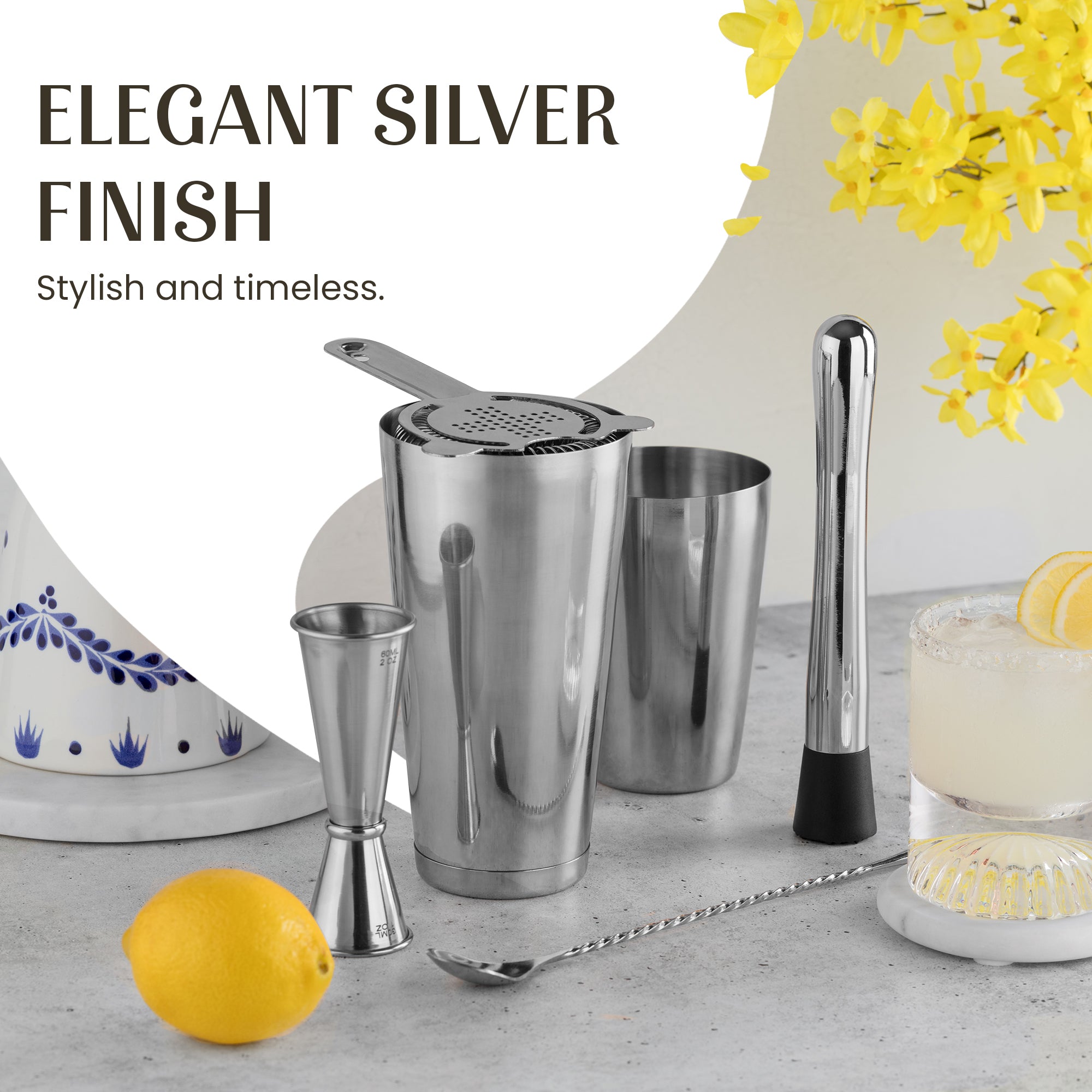 All-in-One Cocktail Shaker Set, The Perfect Gift Idea For Men and Women by Mixology & Craft