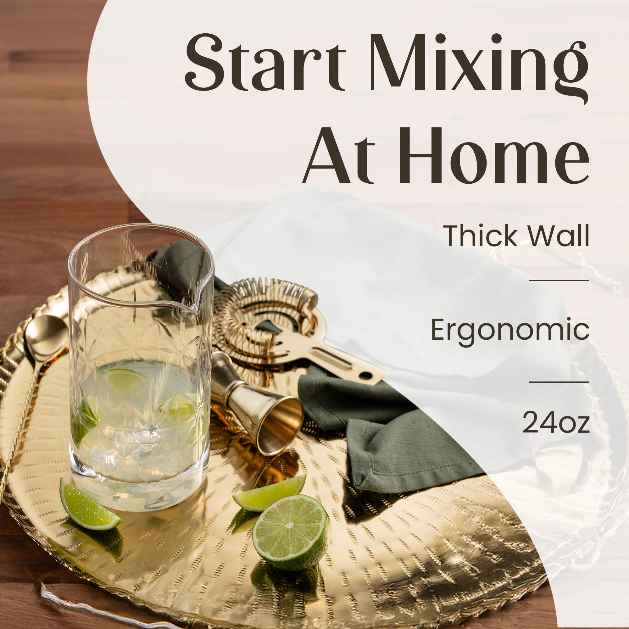 Elegant Home Bar Mixing Glass by Mixology & Craft