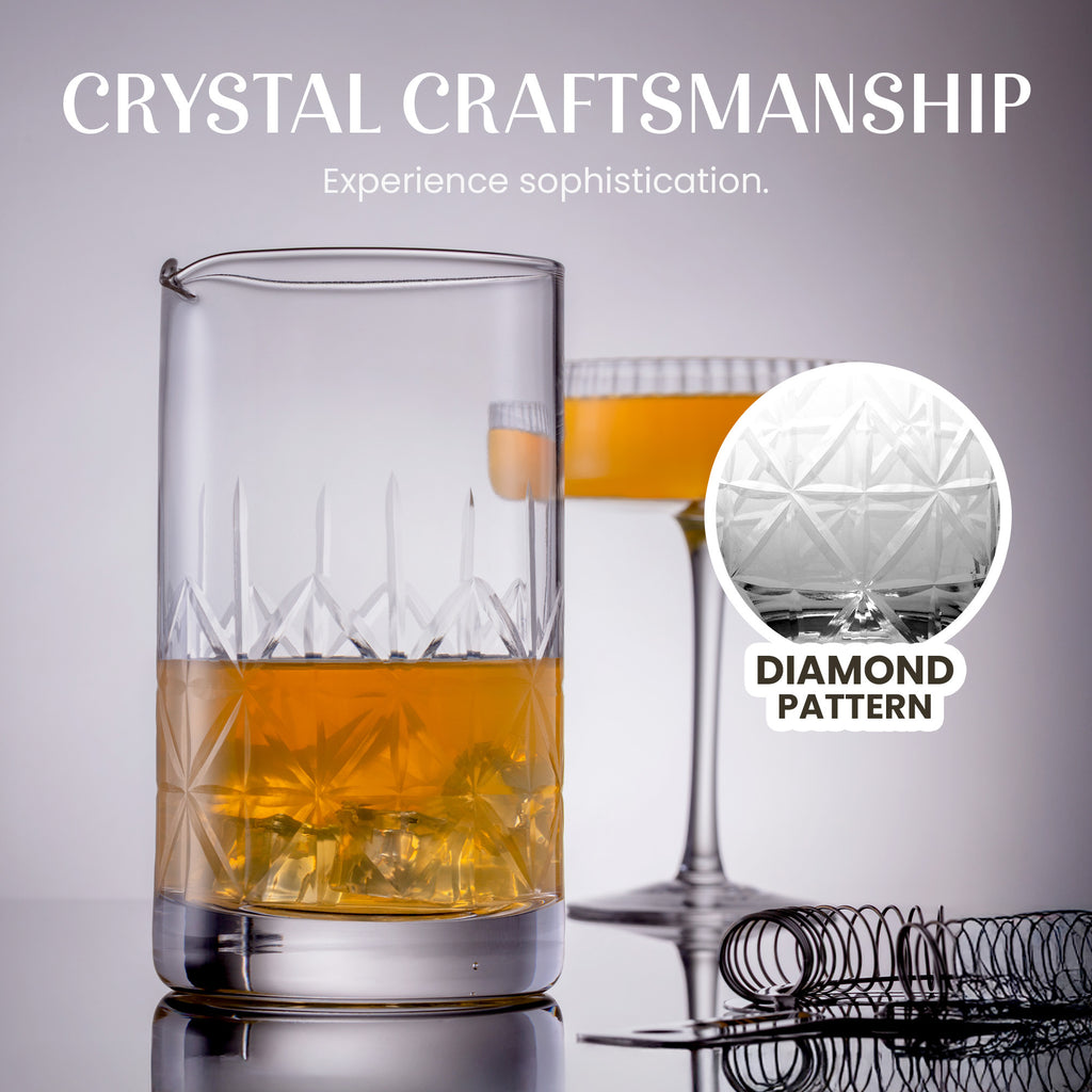 24oz Crystal Cocktail Mixing Glass for Home Bar by Mixology & Craft