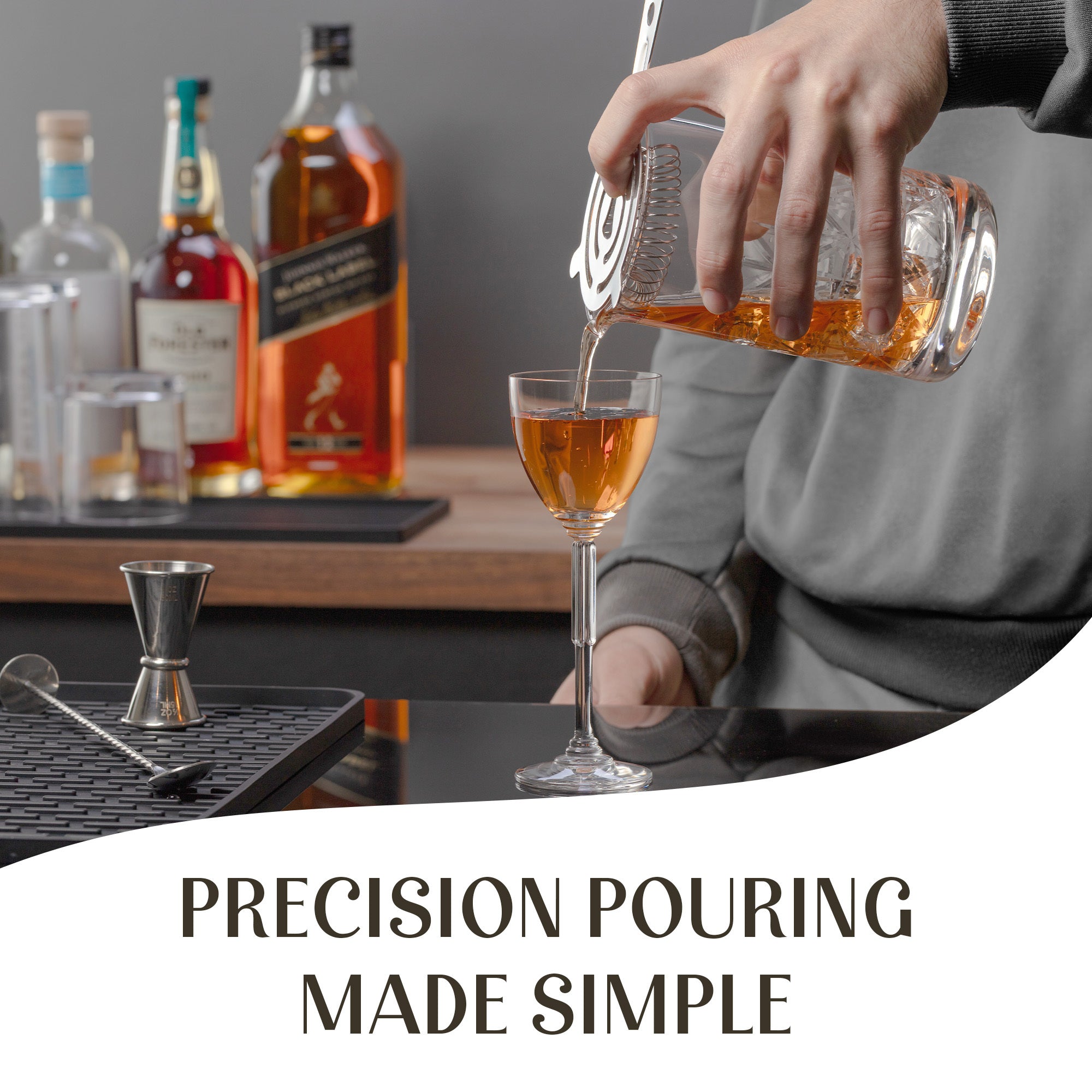 Premium 24oz Crystal Cocktail Mixing Glass for Filling and Pouring by Mixology & Craft