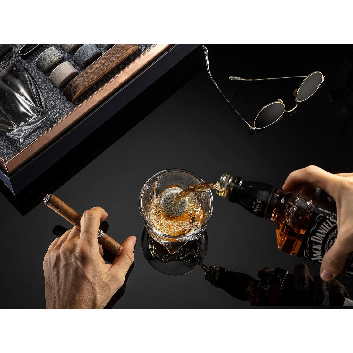 Granite Whiskey Stones Keeping Drink Cold Without Dilution by Mixology & Craft