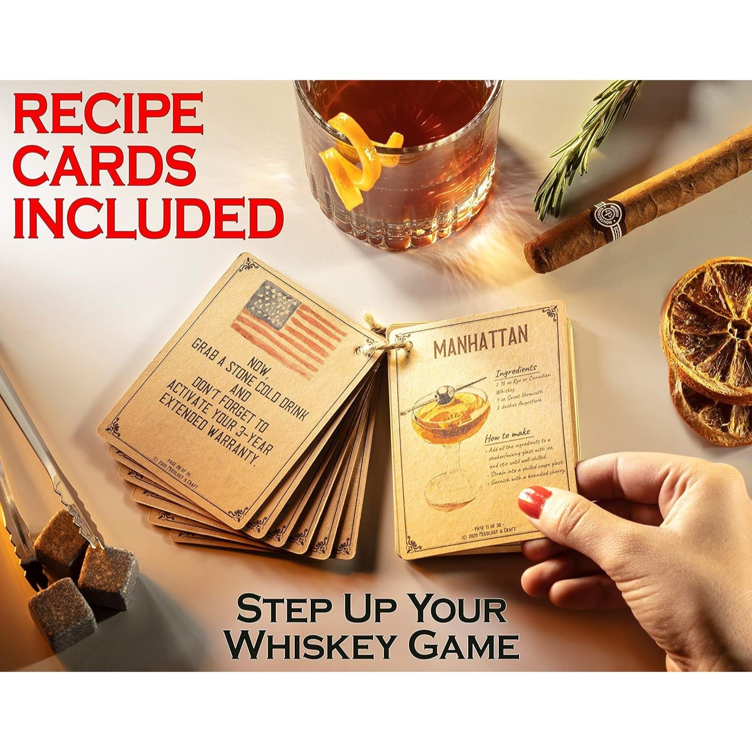 Step Up Your Whiskey Game — Recipe Cards Included by Mixology & Craft