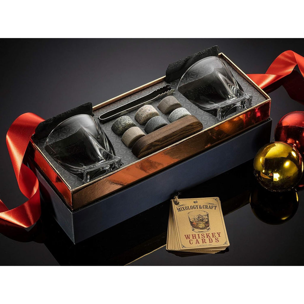 Elegant Whiskey Drinkware Set for Home Bar or Man Cave by Mixology & Craft
