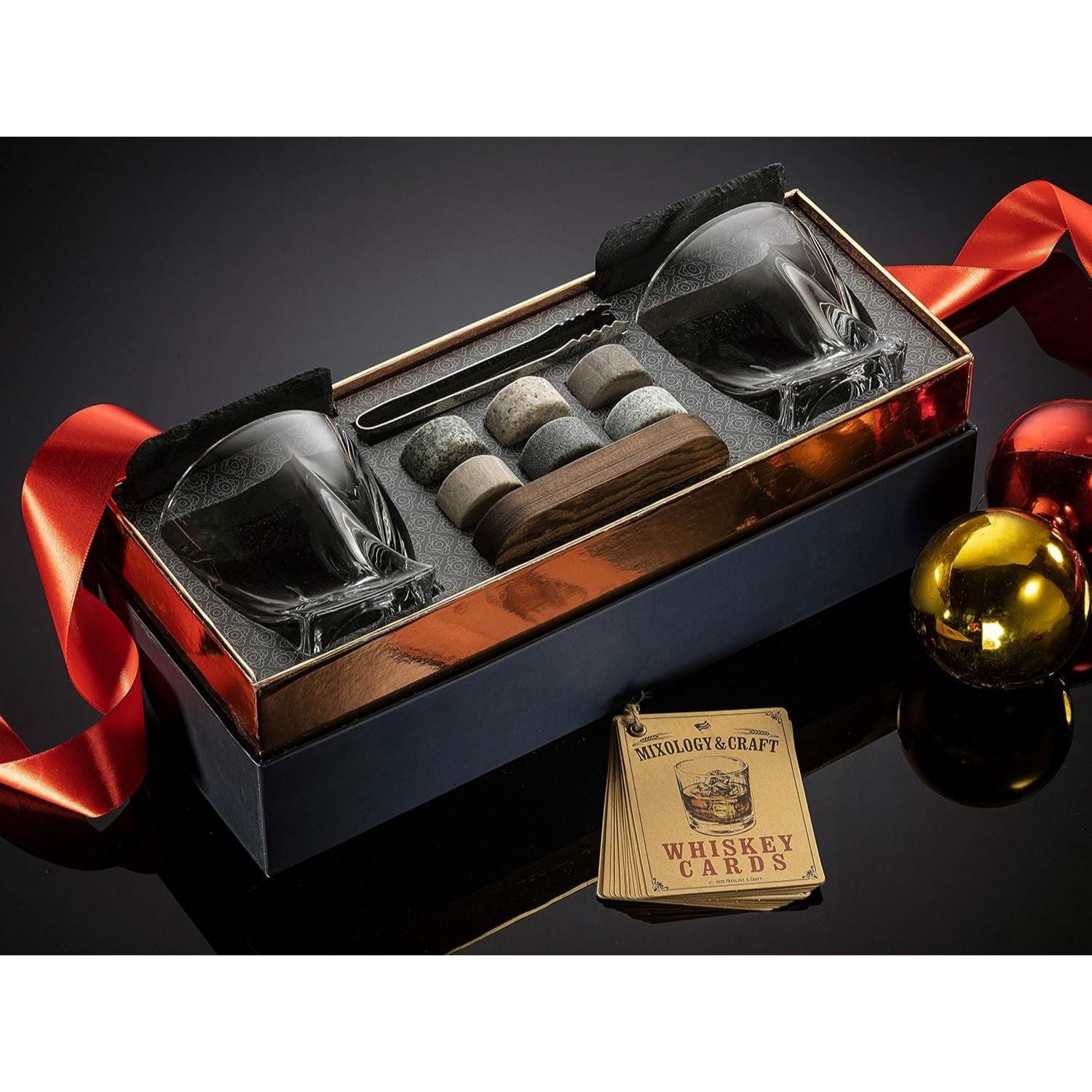 Elegant Whiskey Drinkware Set for Home Bar or Man Cave by Mixology & Craft