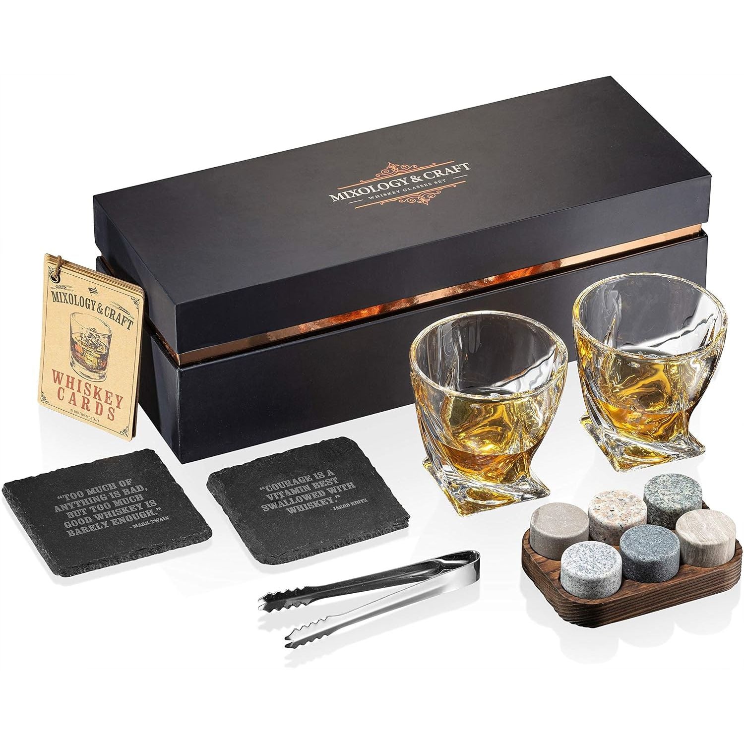 Whiskey Glass & Stones Set by Mixology & Craft