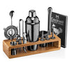 23-Piece Bartender Kit with Bamboo Stand - Black by Mixology & Craft