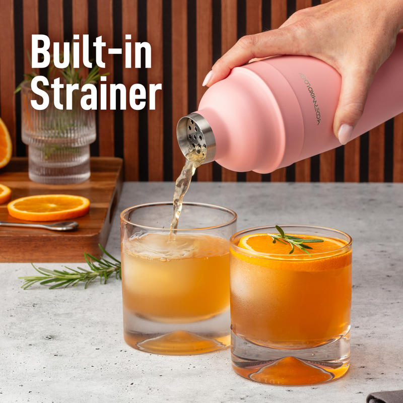 Cocktail Shaker with Built-in Strainer by Mixology & Craft