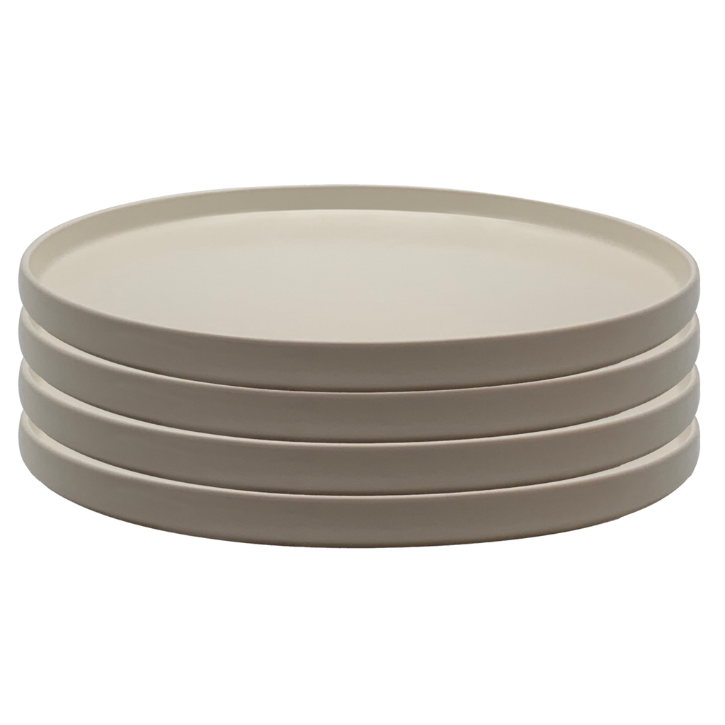 The Rim Dinner Plate Semi-Matte Finish - Set of 4 (Beige) by Gather Round
