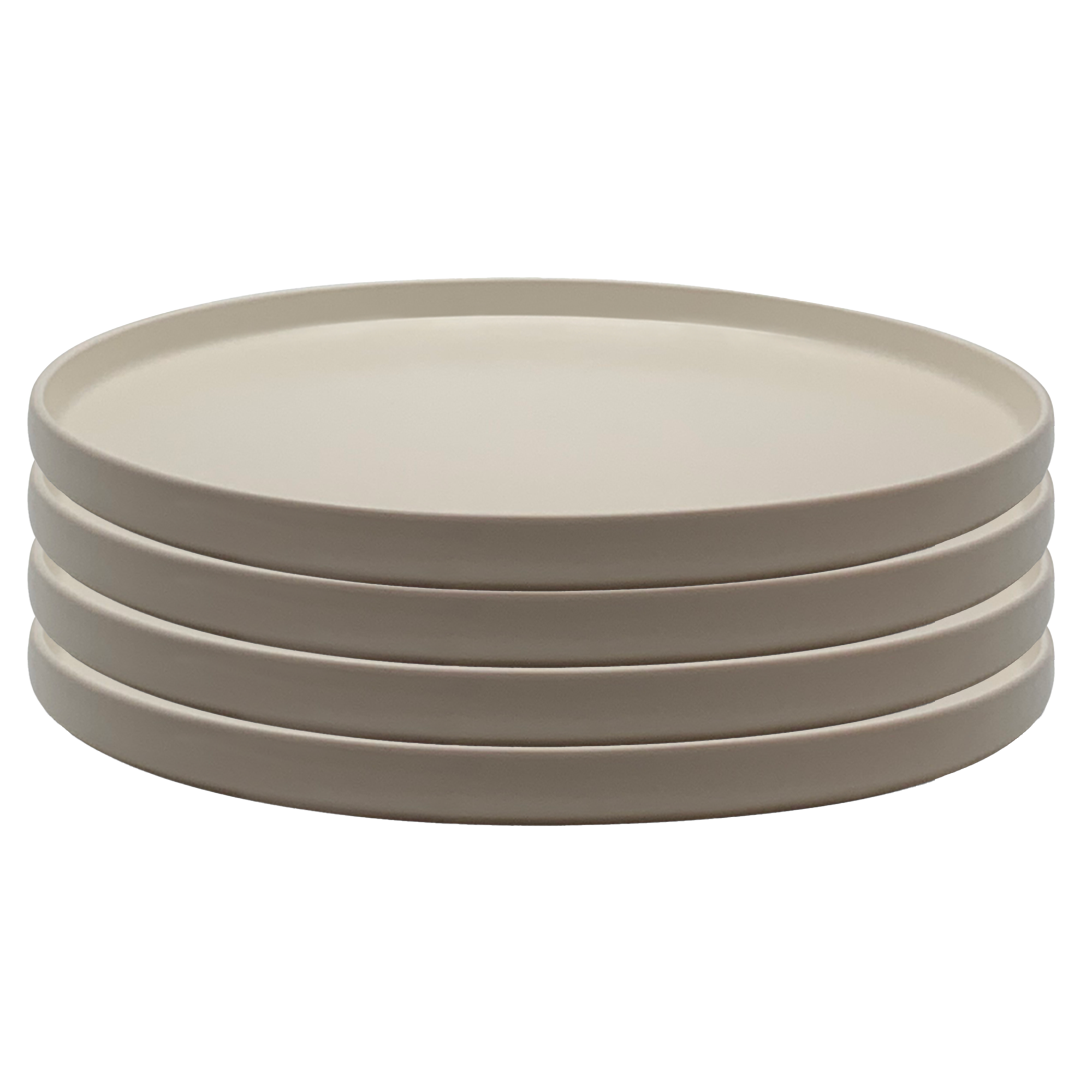 The Rim Dinner Plate Semi-Matte Finish - Set of 4 (Beige) by Gather Round