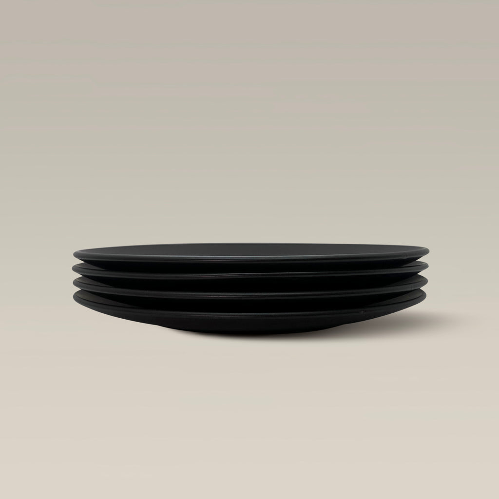 The Contour Dinner Plate - Set of 4 (Black) by Gather Round