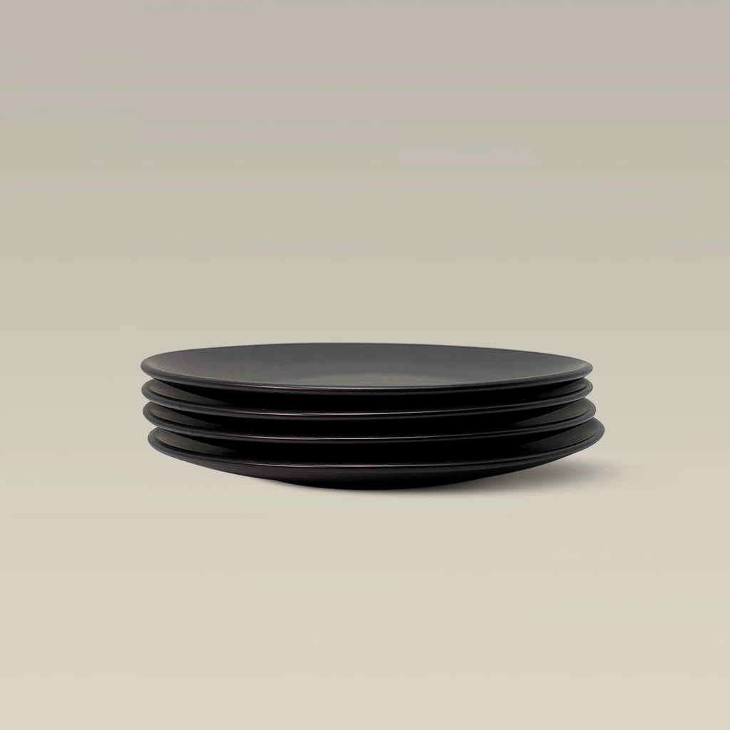The Contour Salad Plate - Set of 4 (Black) by Gather Round