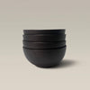 Set of 4 Ceramic Stoneware Contour Bowls - Black by Gather Round